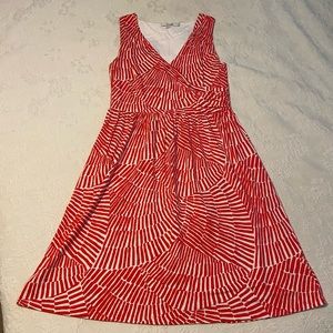 Boden - Deep orange-red soft lightweight fit and flare summer dress WITH POCKETS